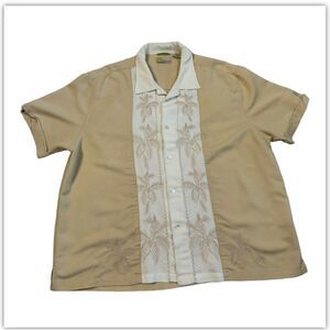 Cubavera Hawaiian Havana Shirt Polyester Rayon Short Sleeve Mens Size XXL